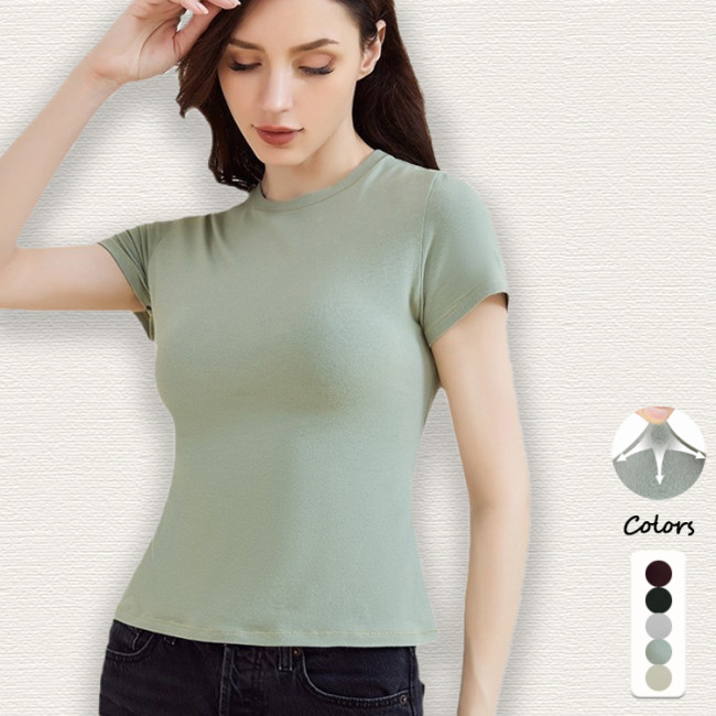 Summer Women O-Neck High Elastic T-shirts Wholesale