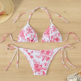 2024 New Multi-color Floral Lace-up Sexy Bikini