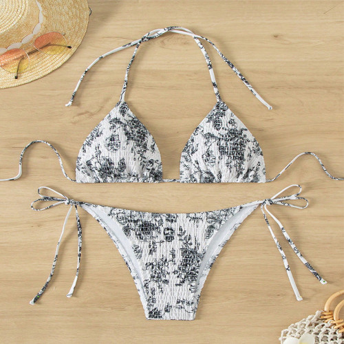 2024 New Multi-color Floral Lace-up Sexy Bikini
