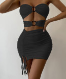 Popular Women's Slim Hollow Sleeveless Drawstring Sexy Dress