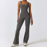 New Beauty Back Butt Lifting Women's Gym  Flared Jumpsuit