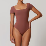 2024 New Brushed Square Neck Yoga Jumpsuit For Women