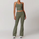 New Fashion Halter Neck Soft Suit Fitness Sports Set Woman