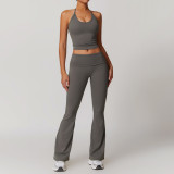 New Fashion Halter Neck Soft Suit Fitness Sports Set Woman