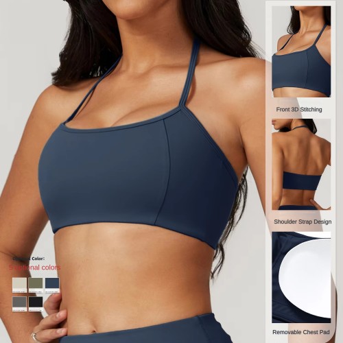 New Popular Halter Neck Beautiful Back Yoga Bra With Chest Pads