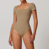 2024 New Brushed Square Neck Yoga Jumpsuit For Women
