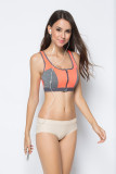 Seamless Push Up  Running Front Zipper Fitness Sports Bra