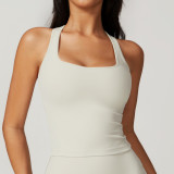 Summer New Yoga Casual Brushed Racer Back Crop Tank Top