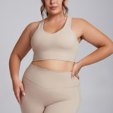 New Popular Solid Shockproof Brushed Riser Yoga Plus Size Bra