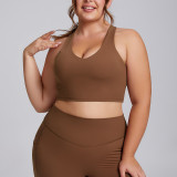 New Popular Solid Shockproof Brushed Riser Yoga Plus Size Bra