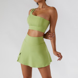 New Fashion Oblique One-shoulder Bra Yoga Suit For Women