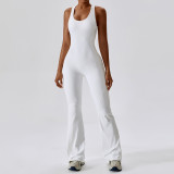 Women Tight Sports Flare Pant Yoga Backless Jumpsuits