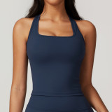 Summer New Yoga Casual Brushed Racer Back Crop Tank Top