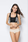 Seamless Push Up  Running Front Zipper Fitness Sports Bra
