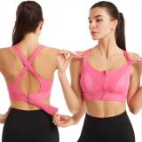 Wholesales High Support Women quick dry Front Zip Sports Plus Size Bra