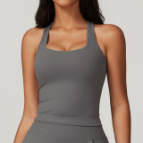 Summer New Yoga Casual Brushed Racer Back Crop Tank Top