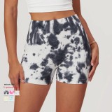 Women Fashion Sport High Waist Soft Running Tie Dye Shorts