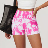 Women Fashion Sport High Waist Soft Running Tie Dye Shorts