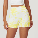 Women Fashion Sport High Waist Soft Running Tie Dye Shorts
