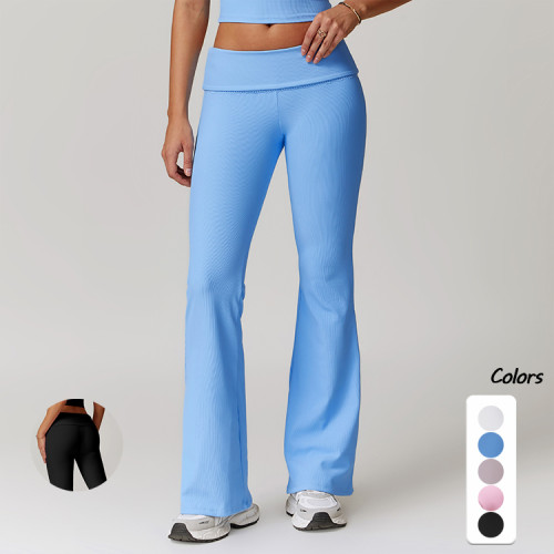 New Fashion Flared Wide Leg Hip Lift Fitness Pants