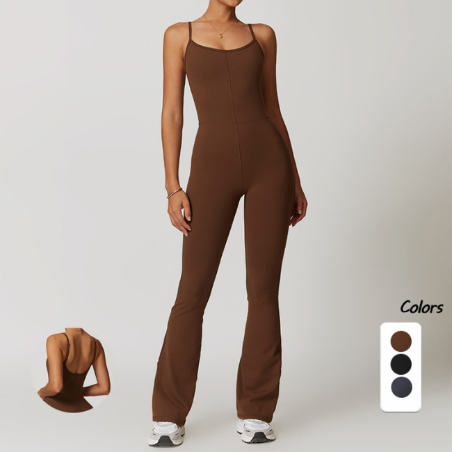 2024 New Flared Hollow U-back Jumpsuit For Women