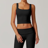 New Arrival Sleeveless Square NecK Slip Cropped Tops