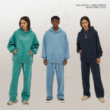 2024 Casual Tracksuit 350g Fleece Hoodies Solid Sweatshirts