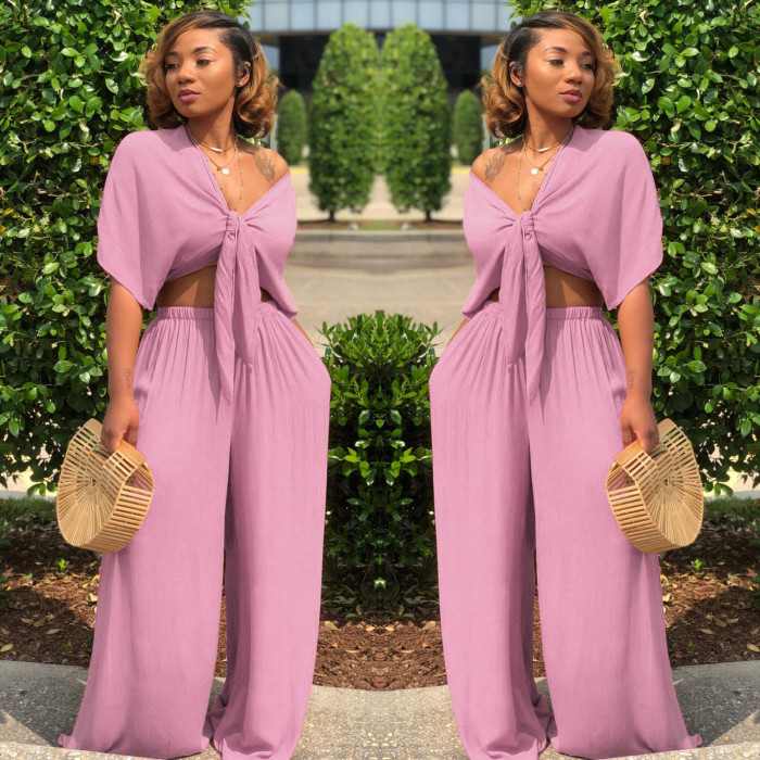 Elastic Waist Daily Wear Loose 2pcs Suit