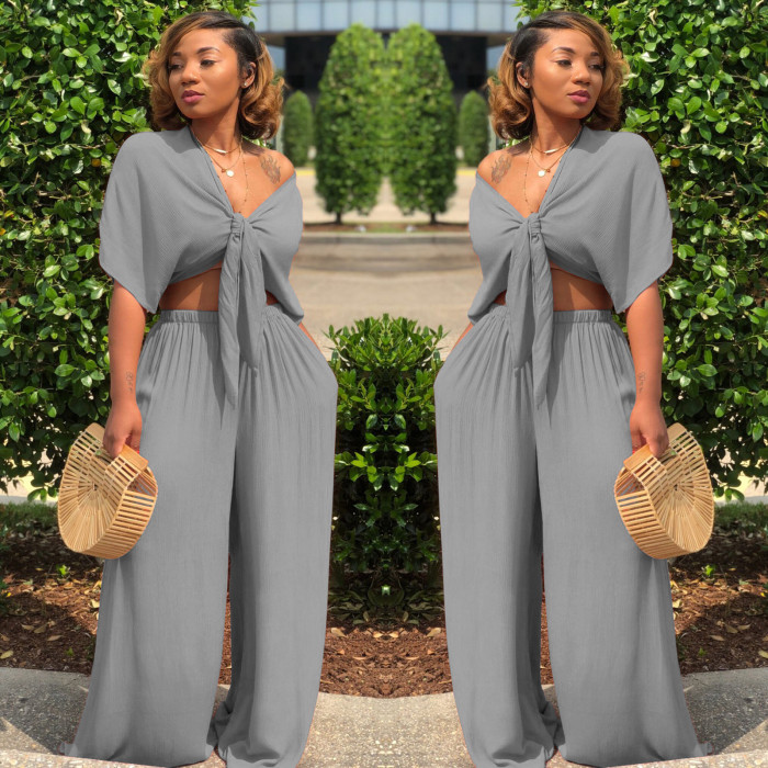 Elastic Waist Daily Wear Loose 2pcs Suit