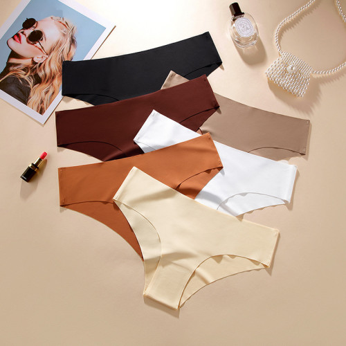 2024 Women Briefs Solid Girl Sexy Underwear Smooth Seamless Panties