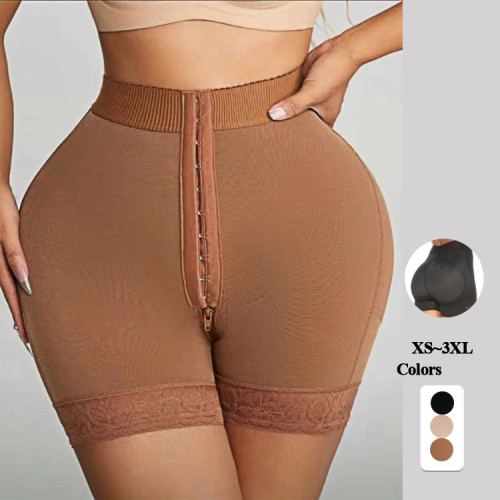 Wholesale Tummy Control Shapers Butt Lifte Zipper Lace-up Colombian Faja Shorts