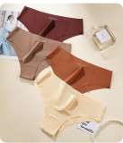 2024 Women Briefs Solid Girl Sexy Underwear Smooth Seamless Panties