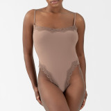 Sexy Lace Breathable Lingerie Wear Slip Solid Seamless Thong Bodysuit