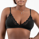 Sexy Lace Lingerie Triangle Full Cup Solid Bra Soft Wholesale Causal Bra