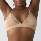 Sexy Lace Lingerie Triangle Full Cup Solid Bra Soft Wholesale Causal Bra