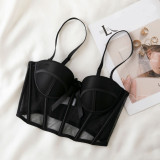 New Mesh Thin Cup Push-Up Gathered High Support Bra