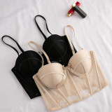New Mesh Thin Cup Push-Up Gathered High Support Bra