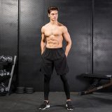 Men's Leggings Fake Two-piece Fitness Casual Stretch Quick-drying Trousers