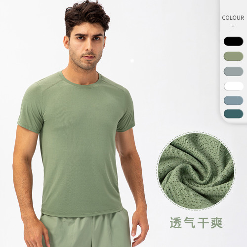 Men's Running Quick-drying Clothes Round Neck T-shirt Breathable Casual Top