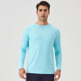Men's Ice Silk Sports T-shirt Loose Running Fitness Sun Protection Top