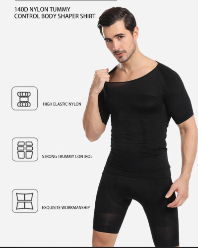 Men's Body Shaper Sports Belly Vest Short Sleeves Corset