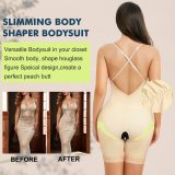 Women's Adjustable Strap Bodysuit Low Back Deep Plunge Backless Seamless Body Shape Tummy Control Mid Thigh Butt Lift Shaperwear