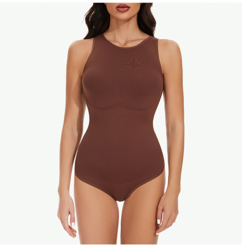 Women's New Vests One-piece Thong Body Shaper Breathable Elastic Plus Size Bodysuit Shapewear Seamless Tummy Control Bodysuit