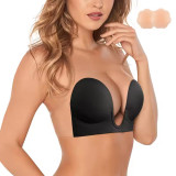 2025 New Deep V Plunge Invisible Breast Sticker Push Up Strapless  Low-Cut Bras Backless Adhesive Sticky Bras For Women