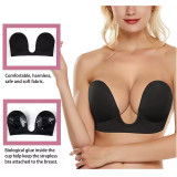 2025 New Deep V Plunge Invisible Breast Sticker Push Up Strapless  Low-Cut Bras Backless Adhesive Sticky Bras For Women
