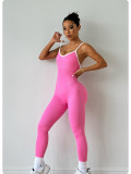Hot Sale Contrast Color Quick-drying Thread One-piece Yoga Jumpsuit
