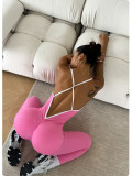 Hot Sale Contrast Color Quick-drying Thread One-piece Yoga Jumpsuit