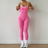 Hot Sale Contrast Color Quick-drying Thread One-piece Yoga Jumpsuit