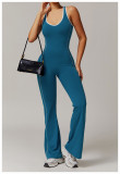 Wholesale Women's Sports Bodysuits Hollow Beauty Back Yoga One Piece Set Butt Lift Flared Dance Sports Breathable Jumpsuits