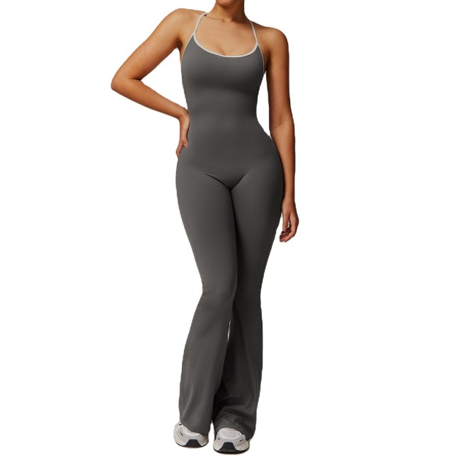 2025 New Women's Sleeveless Jumpsuit One Piece Sports Breathable Bodysuit Backless Gym Fitness Comfortable Jumpsuit Full Length